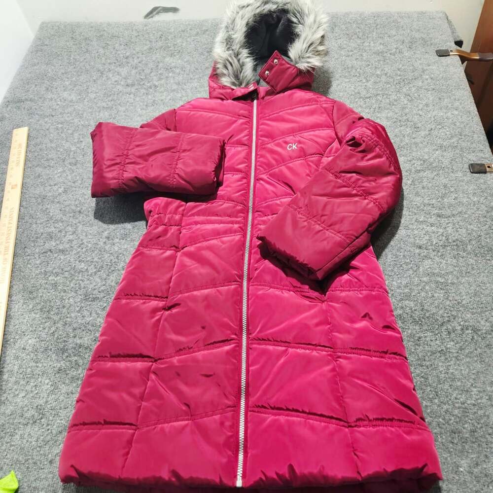 Calvin Klein Jeans Hooded Puffer Jacket Size 16 Pink